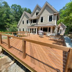 The rear deck and elevation